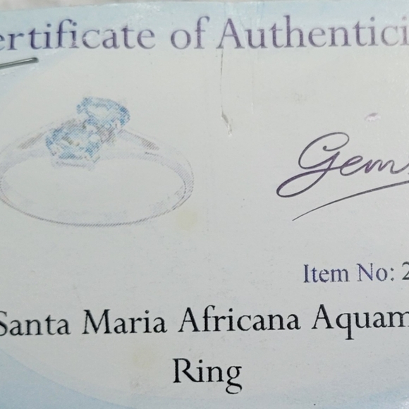 14K White Gold Santa Maria Africana Aquamarine Ring - Picture 2 of 8